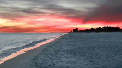 a view of a beach with a sunset at Hidden Beach 216 in Santa Rosa Beach