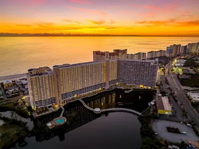 an aerial view of a city with at Laketown Wharf #0932 in Panama City Beach