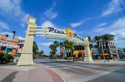 a large arch in the middle of a street at Beach Place Seconds to Beach 6 in Panama City Beach