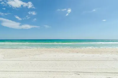 a sandy beach with the ocean in the background at Top Of The Gulf 316 'Coastal View' in Panama City Beach