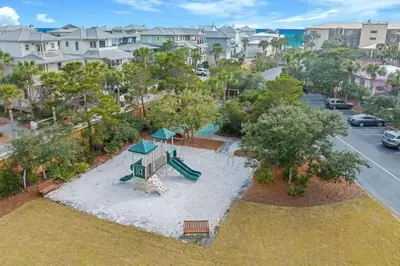 an aerial view of a park with a playground at High Pointe Resort 232 in Santa Rosa Beach