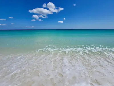 a view of the ocean from the beach at Gulfgate 205 in Panama City Beach