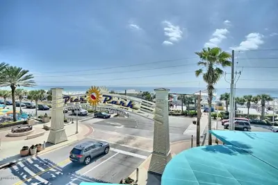 a view of a parking lot at a resort at 1005 Calypso Direct Ocean Front Master on the Gulf in Panama City Beach