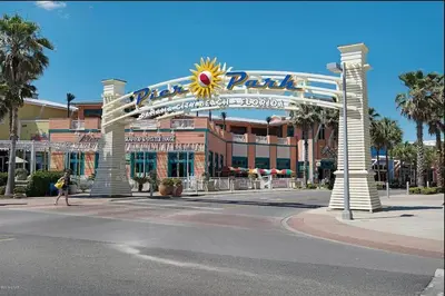 a large sign for a hotel on a city street at Aqua 203 in Panama City Beach