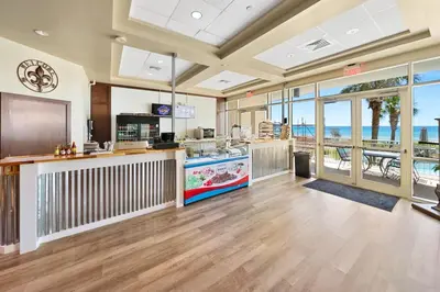 a restaurant with a view of the ocean at Aqua 2008 in Panama City Beach