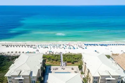 an aerial view of a beach and the ocean at Inns at Seacrest 210 in Seacrest