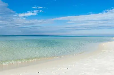 a beach with the ocean and the sky at Aqua 0411 in Panama City Beach