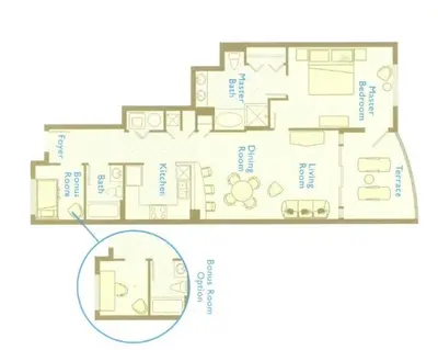 a floor plan of a house with at Aqua 0506 in Panama City Beach