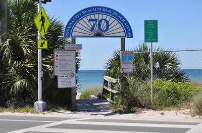 a sign on the side of a road near the beach at Endless Summer D5 in Panama City Beach
