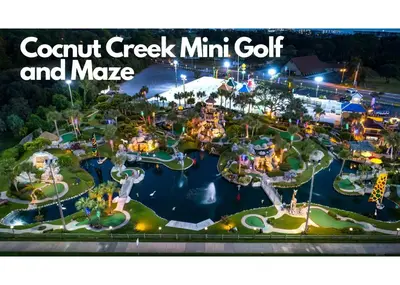 a map of the cork creek mini golf and maze at a theme park at Origin 0707 - One Bedroom - Stunning Sunset Views by Beach Haven Vacation Rentals in Panama City Beach