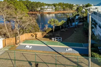 an aerial view of a tennis court with a golf ball at Beachside Villas 412 in Santa Rosa Beach