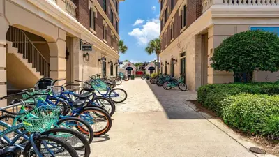 a bunch of bikes parked next to a building at Village of SoWal B257 in Rosemary Beach