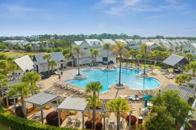 an aerial view of a pool at a resort at Pet Friendly - Prominence on 30A by Panhandle Getaways in Watersound Beach