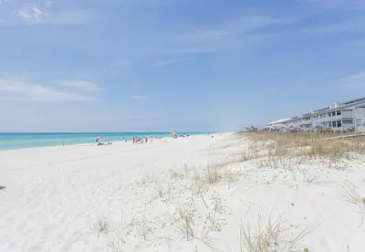 a beach with people on it and the ocean at Palms A4 Main in Panama City Beach