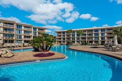 a pool at a resort with condos at Water-view condo with pool hot tub & pickleball in Rosemary Beach