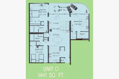 a floor plan of a floor plan of a house at Watercrest 0607 'Sail Away' in Panama City Beach