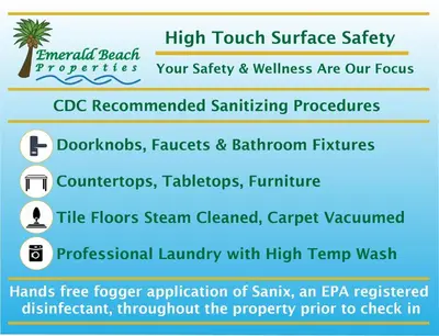 a screenshot of a cell phone with the hightouch surface safety webpage at Edgewater W607 'Seas The Day' in Panama City Beach