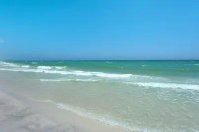 a view of the ocean from the beach at Brightly Furnished Beachfront Condo by Brightwild- 7th Floor Gulf View! in Panama City Beach