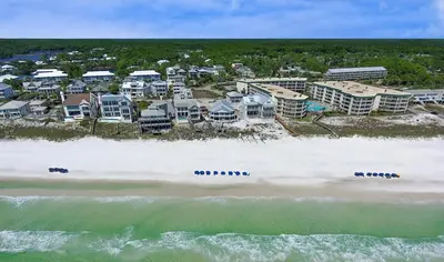 an aerial view of a resort on the beach at Ocean Air Upper East Private Beach unit on 30A in Santa Rosa Beach