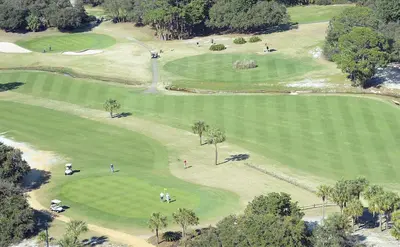 an overhead view of a group of golf courses at Tidewater 704 in Panama City Beach
