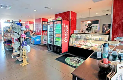 a fast food restaurant with a cocacola store at Majestic Beach Towers 1-1907 in Panama City Beach