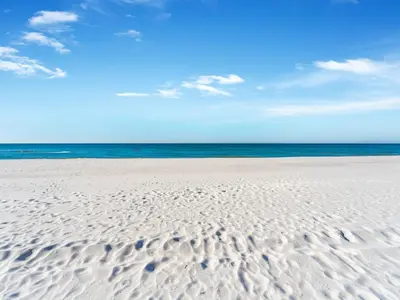 a sandy beach with the ocean in the background at Grand Panama Beach Resort - The Grand #403 in Panama City Beach