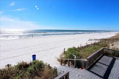 a staircase leading to a beach with the ocean at Palazzo 408 in Panama City Beach