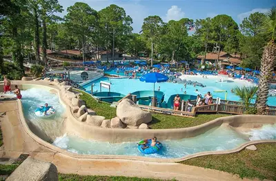 a water park with people in a water slide at Vista del Mar I BEST Day 202 in Panama City Beach