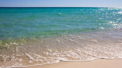 a sandy beach with the ocean in the background at Great Rates Available NOW! / Relaxing Coastal Beach Home West PCB / 3Bd & 2Ba in Panama City Beach